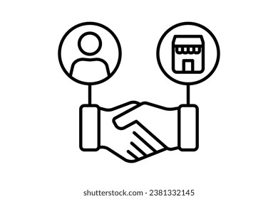 Customer relationship icon. icon related to marketing. Line icon style. Simple vector design editable