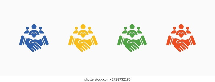 Conjunto de Ícones de Relacionamento com o Cliente Cor Coleção de Vários Estilos