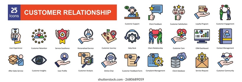 Conjunto de iconos de relación de Cliente colecciones
