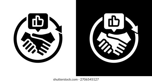 Vektorgrafik des Symbols "Kundenbeziehung". Flaches Design für kreative Flexibilität in hellen und dunklen Versionen.