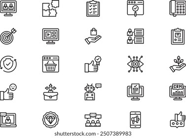 Customer relationship icons collection is a vector illustration with editable stroke.