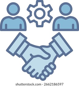 Customer relationship manage Filled Blue Tone Icon
