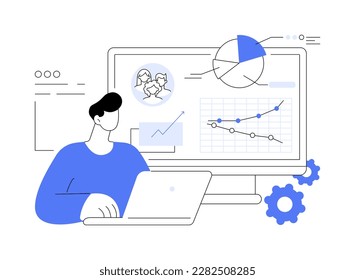 Customer relationship management abstract concept vector illustration. CRM system, CRM lead management, interactions with customers, companys relationship, sales data access abstract metaphor.