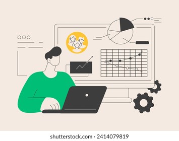 Customer relationship management abstract concept vector illustration. CRM system, CRM lead management, interactions with customers, companys relationship, sales data access abstract metaphor.