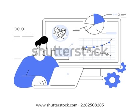 Customer relationship management abstract concept vector illustration. CRM system, CRM lead management, interactions with customers, companys relationship, sales data access abstract metaphor.