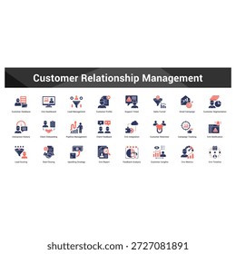 Cliente Conjunto cohesivo de iconos vectoriales minimalistas que representan las ideas clave con claridad visual