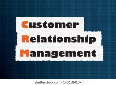 Customer relationship management concept with blue color