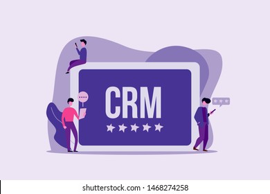 Customer relationship management concept. CRM. accounting system, clients, support, deal. Organization vector illustration concept for web landing page template, banner, flyer and presentation