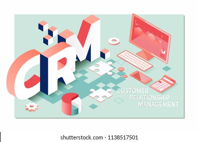 Customer relationship management CRM concept.Analysis Service Concept