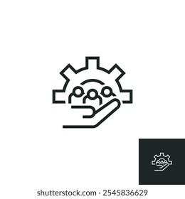Customer Relationship Management (CRM) icon isolated on white background. Vector illustrations are made with vector-based software, not AI generated results.