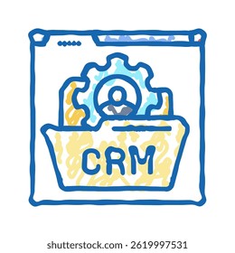 customer relationship management doodle icon sketch vector. customer relationship management sign. isolated symbol illustration