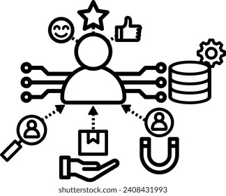 customer relationship management icon crm vector