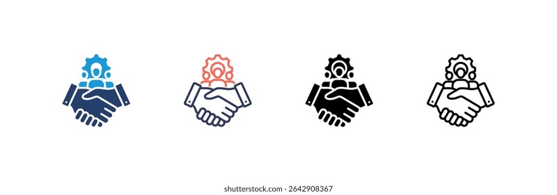Customer Relationship Management Icon set multiple style collection