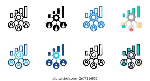 Customer Relationship Management icon set multiple style collection 

