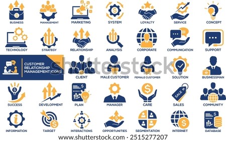 Customer Relationship management icon set vector design.