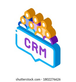 customer relationship management icon vector. isometric customer relationship management sign. color isolated symbol illustration