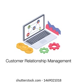 Customer Relationship Management Isometric Icon 