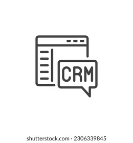 Customer relationship management line icon. linear style sign for mobile concept and web design. CRM outline vector icon. Symbol, logo illustration. Vector graphics