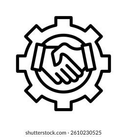 Customer Relationship Management Line Vector Illustration On White Background.