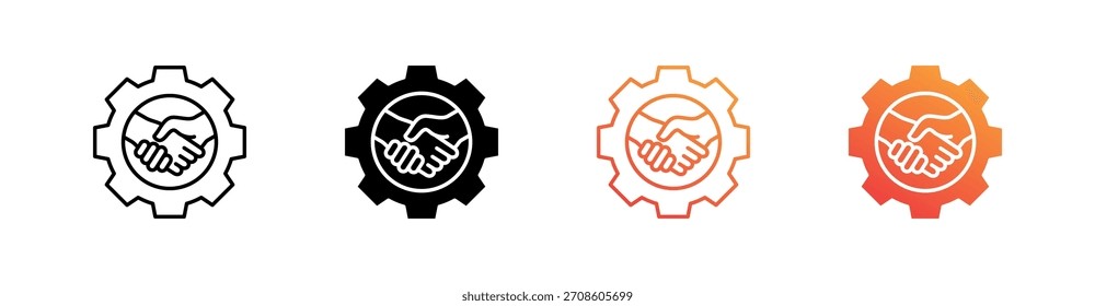 Customer Relationship Management Multiple Style Icon Set