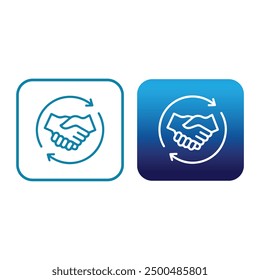 Customer Relationship Outline Icon vector design, Handshake Diagram rubber seal stamp watermark. Icon vector symbol,