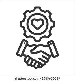 Customer Relationship Outline Icon Vector Illustration