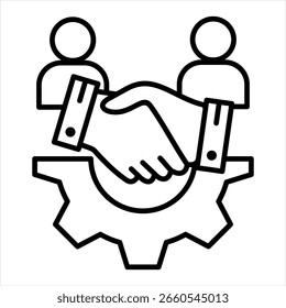 Ilustración vectorial de icono de esquema de relación de Cliente