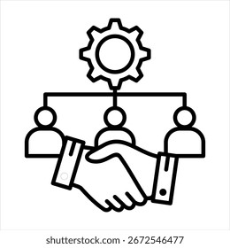Ilustración vectorial de icono de esquema de relación de Cliente
