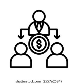 customer relationship Vector Lineal Icon on white background.