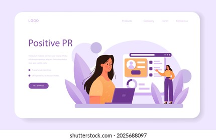 Customer relationship web banner or landing page. Commercial program for client retention. PR campaign for customer loyalty. Idea of marketing communication. Flat vector illustration