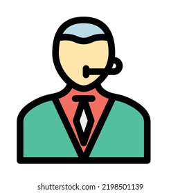 Customer representative Fill Vector Icon easily modified

