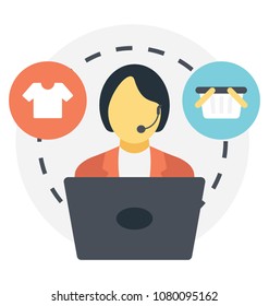 
A customer representative with shirt and store concept of sales and support
