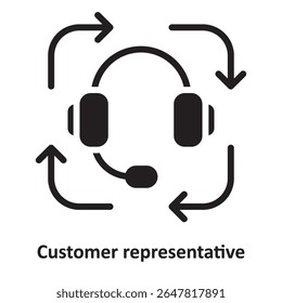 Ícone de vetor do representante do cliente que pode facilmente modificar ou editar