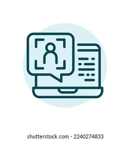 Customer request black line icon. Online comment. Support service. 