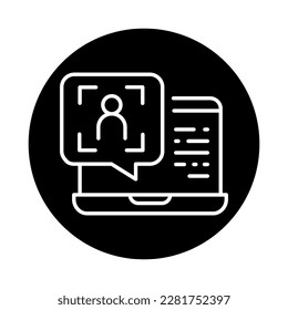 Icono de línea negra de solicitud de cliente. Comentarios en línea. Servicio de soporte técnico. 