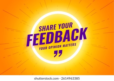 customer respond and comment banner for feedback with neon frame vector
