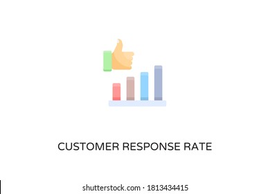 Icono plano de la tasa de respuesta del cliente en vector. Logotipo
