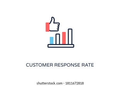 Customer Response Rate icon in vector. Logotype