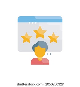 Customer response rate vector flat icon style illustration. EPS 10 file