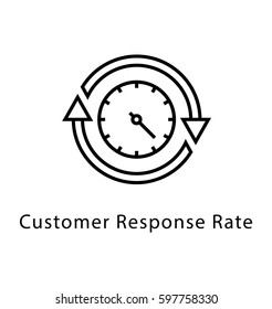 Customer Response Rate Vector Line Icon 