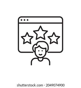 Customer response rate vector outline icon style illustration. EPS 10 file