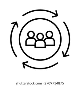 Cliente Retargeting Icono de esquema Ilustración vectorial