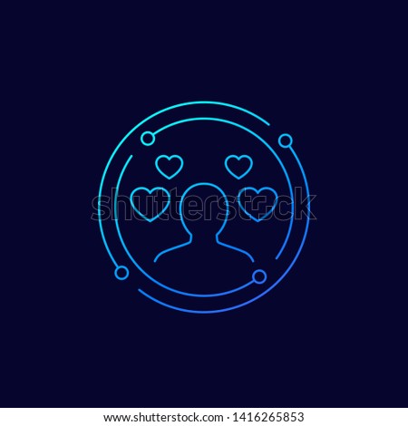 customer retention or client satisfaction icon, linear