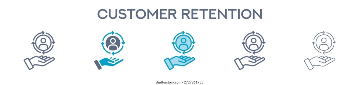Customer Retention Element für Design Graphic - Multi Styles. Vektorgrafik von zwei farbigen und schwarzen. Mehrere Icons Designs können für Mobile, UI, Web verwendet werden