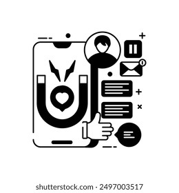 Customer Retention Glyph Icon, Vector illustration