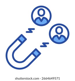 Icono de retención de Cliente Ilustración vectorial azul