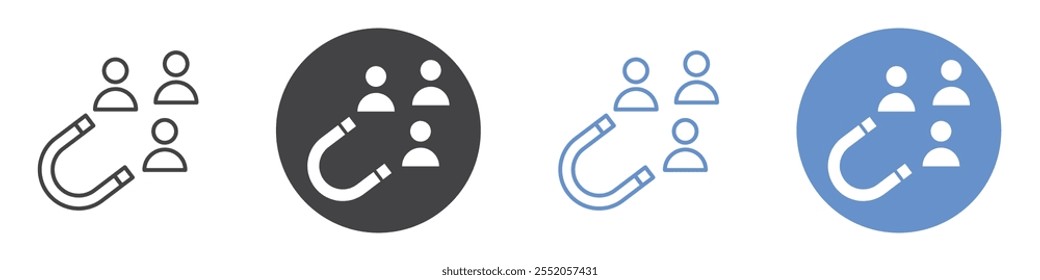 Conjunto de símbolos de línea plana de icono de retención de Cliente.