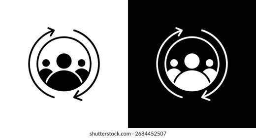Customer retention icon in flat style, filled black symbol