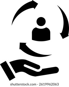 Customer Retention Icon Glyph Vector Illustration