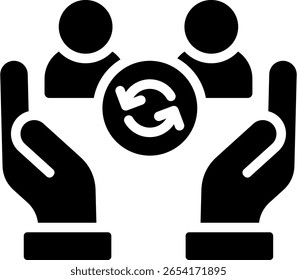 Ilustración vectorial de glifo de icono de retención de Cliente